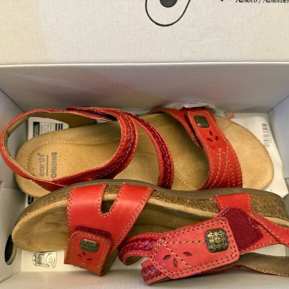 Earth Origins Leather Braided Sandals Bosk Benson red - Picture 5 of 8